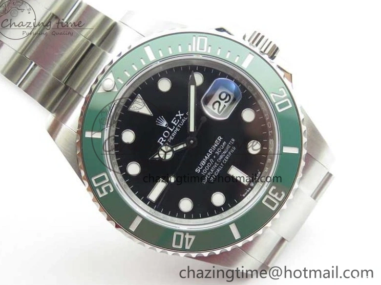 MiroTime 0701 Bold Submariner 41mm 126610 LV Kermit EWF Black Dial on SS Bracelet A 2765
